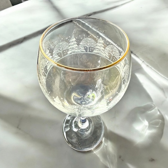 Libbey Vintage Snow Scene Wine Glass Goblets Set of 2 Holiday Theme - Picture 4 of 5